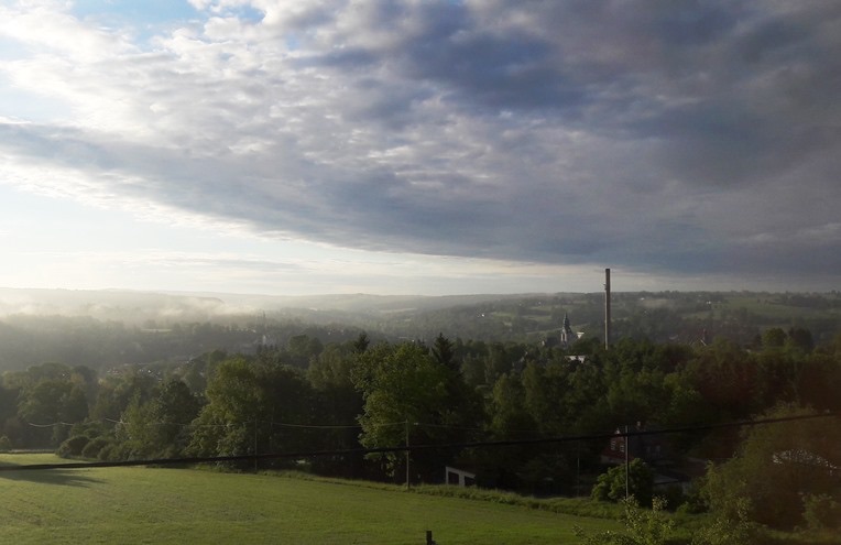 Morgenstimmung mit Blick von Freiberg Richtung Adorf